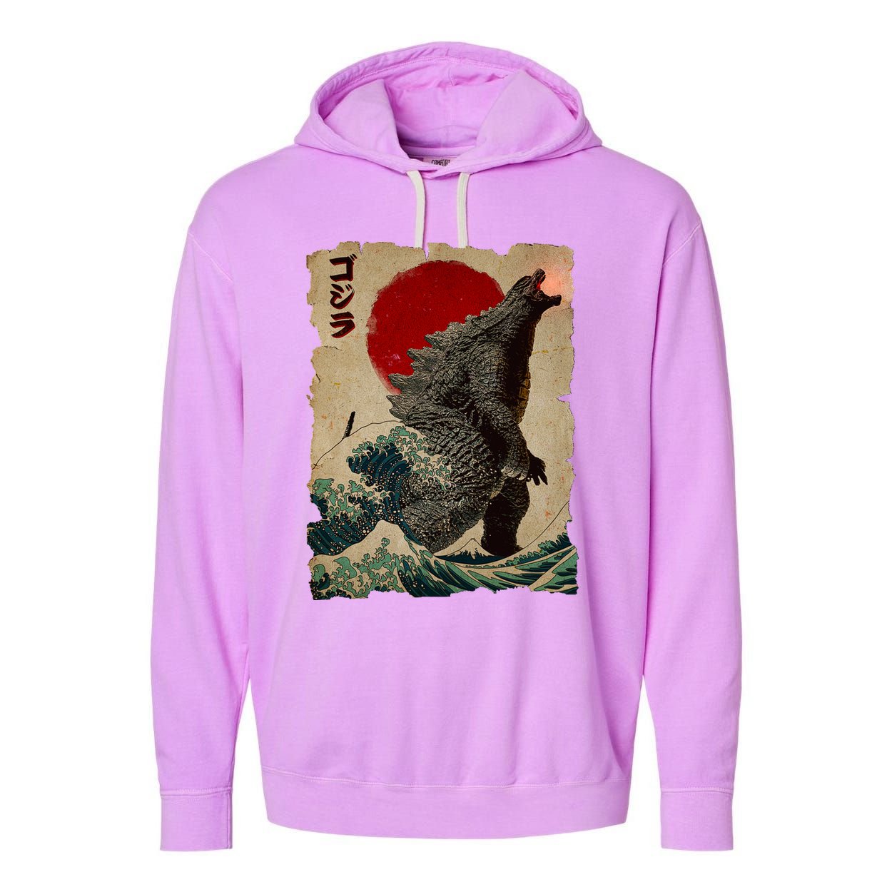 Vintage Japanese Godzilla Great Wave Poster Garment-Dyed Vintage Japanese Godzilla Great Wave Poster Garment-Dyed
